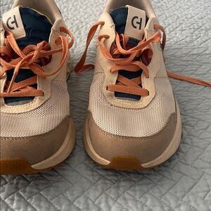 Mens Cole HaanBeige and Orange Sneakers